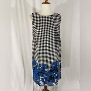 NWOT LN Gingham/Floral Sleeveless Dress